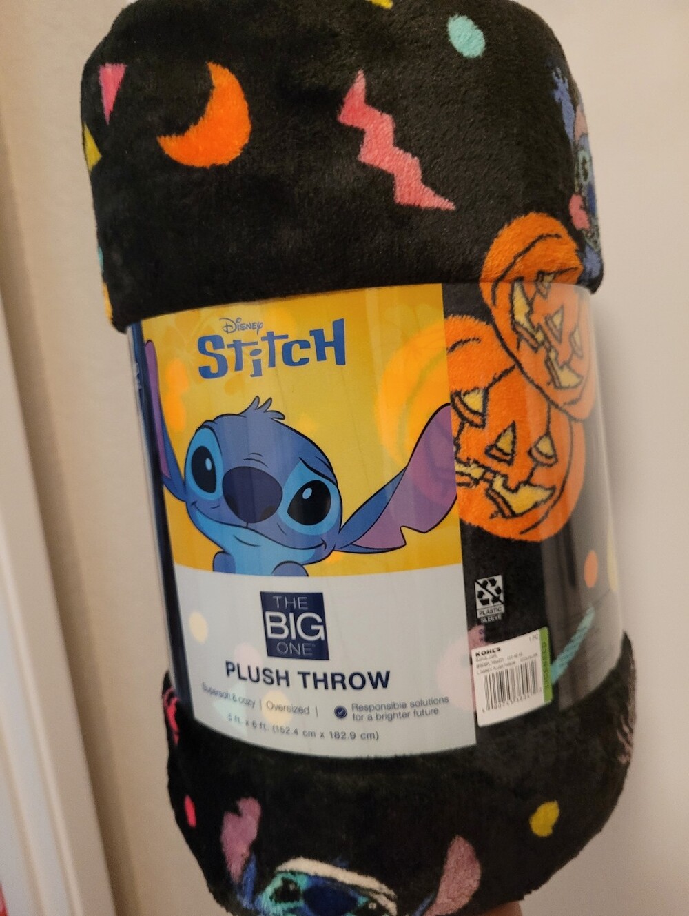 Disney Stitch Halloween Plush Throw Blanket